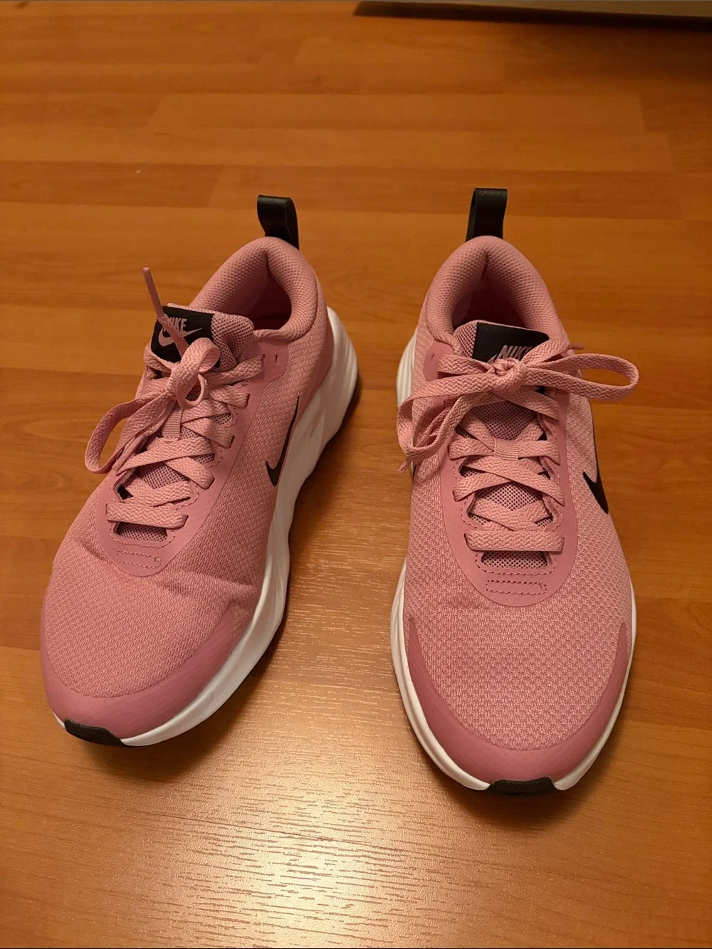 Nike Women's Rose Pink Running Shoes with Black Swoosh